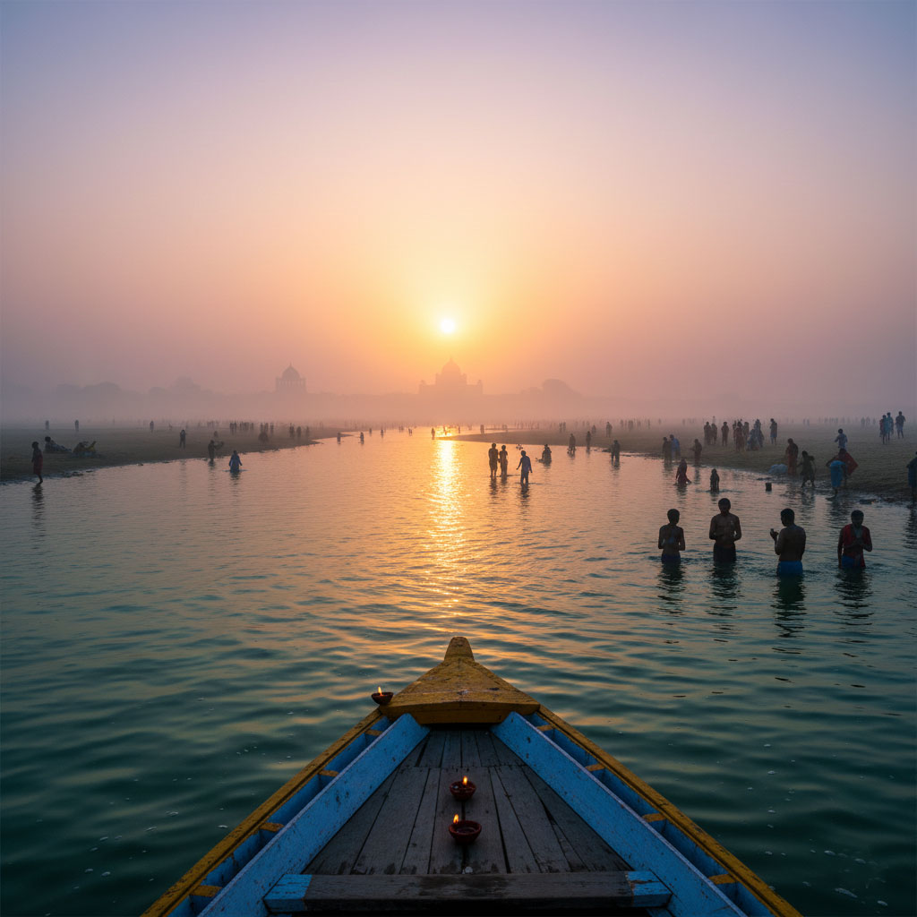 Triveni Sangam Sunrise